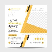 Modern Digital Marketing Agency Post Template Design. vector