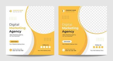 Modern Digital Marketing Agency Post Template Design. vector