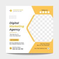 Modern Digital Marketing Agency Social Media Post Template Design. vector