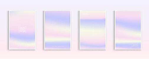 Pastel gradient backgrounds vector set. Soft tender pink, purple, yellow and orange colours abstract background for app, web design, webpages, banners, greeting cards. Vector design.