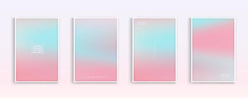 Pastel gradient backgrounds vector set. Soft tender pink, bule, yellow and red colours abstract background for app, web design, webpages, banners, greeting cards. Vector design.