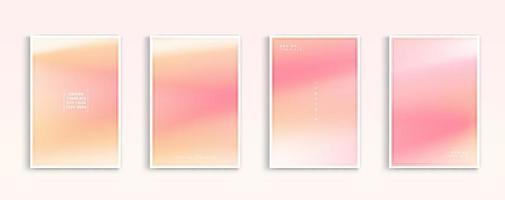 Pastel gradient backgrounds vector set. Soft tender pink, red, yellow and orange colours abstract background for app, web design, webpages, banners, greeting cards. Vector design.