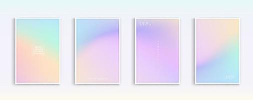 Pastel gradient backgrounds vector set. Soft tender pink, purple, yellow and orange colours abstract background for app, web design, webpages, banners, greeting cards. Vector design.