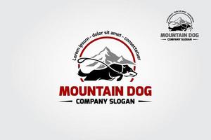 Mountain dog logo. The vector logo template is suitable for business and product names. This logo is used can also be used for pet business or pet training center.