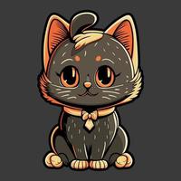 cat brown color funny vector