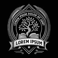 luxury book tree logo vector