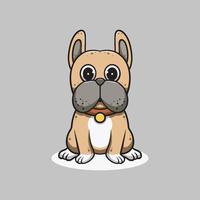 Cute bulldog smiling cartoon illustration vector