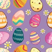 modelo antecedentes con Pascua de Resurrección huevos íconos vector ilustración