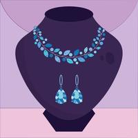 Isolated colored necklace on mannequin Vector illustration