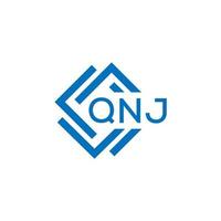 QNJ letter logo design on white background. QNJ creative circle letter logo concept. QNJ letter design. vector