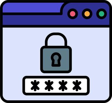 web contraseña vector icono