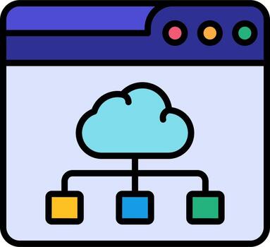 página nube informática vector icono