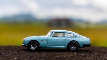 minahasa, Indonesia January 2023, toy car in the rice field photo