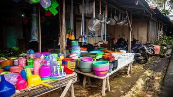 Minahasa, Indonesia  January 2023, household goods shop at the Tondano traditional market photo