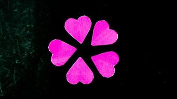 multicolored heart on black background for valentine's day photo