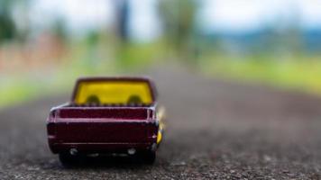 minahasa, Indonesia January 2023, toy car in the rice field photo