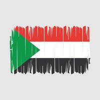 Sudan Flag Brush Vector