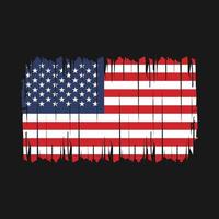 American  Flag Brush Vector