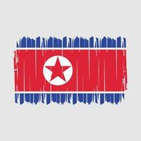 vector de pincel de bandera de corea del norte