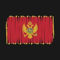 vector de cepillo de bandera de montenegro