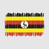 vector de pincel de bandera de uganda