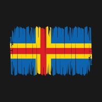 Aland Islands Flag Brush Vector