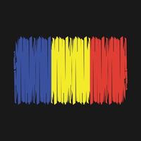 Romania Flag Brush Vector Illustration