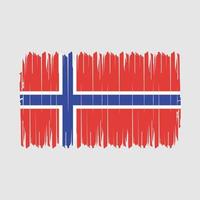 Ilustración de vector de pincel de bandera de noruega