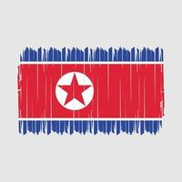 North Korea Flag Brush Vector Illustration