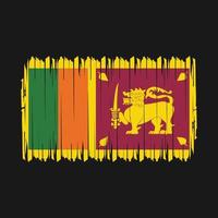 Sri Lanka Flag Brush Vector Illustration