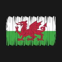 Wales Flag Brush Vector Illustration