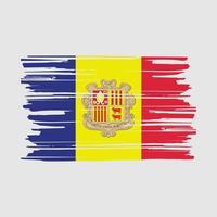 pincel de bandera de andorra vector