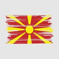 pincel de bandera de macedonia del norte vector