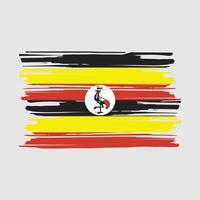 pincel de bandera de uganda vector