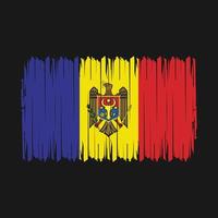 Ilustración de vector de pincel de bandera de moldavia