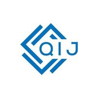 QIJ letter logo design on white background. QIJ creative circle letter logo concept. QIJ letter design. vector