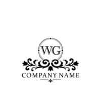 letra wg floral logo diseño. logo para mujer belleza salón masaje cosmético o spa marca vector