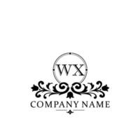 letter WX floral logo design. logo for women beauty salon massage cosmetic or spa brand vector