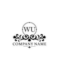 letter WU floral logo design. logo for women beauty salon massage cosmetic or spa brand vector