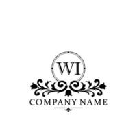 letra Wisconsin floral logo diseño. logo para mujer belleza salón masaje cosmético o spa marca vector