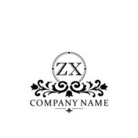 letter ZX floral logo design. logo for women beauty salon massage cosmetic or spa brand vector