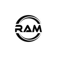 RAM letra logo diseño en ilustración. vector logo, caligrafía diseños para logo, póster, invitación, etc.