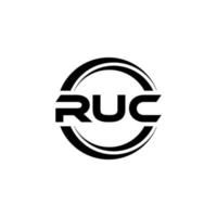 RUC letter logo design in illustration. Vector logo, calligraphy designs for logo, Poster, Invitation, etc.