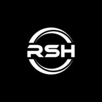 RSH letter logo design in illustration. Vector logo, calligraphy designs for logo, Poster, Invitation, etc.