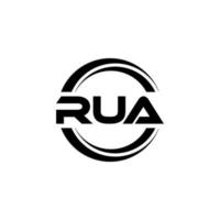 RUA letter logo design in illustration. Vector logo, calligraphy designs for logo, Poster, Invitation, etc.