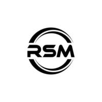 RSM letter logo design in illustration. Vector logo, calligraphy designs for logo, Poster, Invitation, etc.