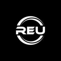 REU letter logo design in illustration. Vector logo, calligraphy designs for logo, Poster, Invitation, etc.