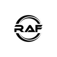 RAF letter logo design in illustration. Vector logo, calligraphy designs for logo, Poster, Invitation, etc.