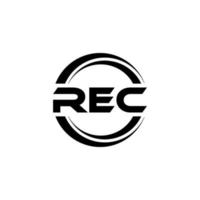 diseño de logotipo de letra rec en la ilustración. logotipo vectorial, diseños de caligrafía para logotipo, afiche, invitación, etc. vector