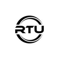 RTU letter logo design in illustration. Vector logo, calligraphy designs for logo, Poster, Invitation, etc.